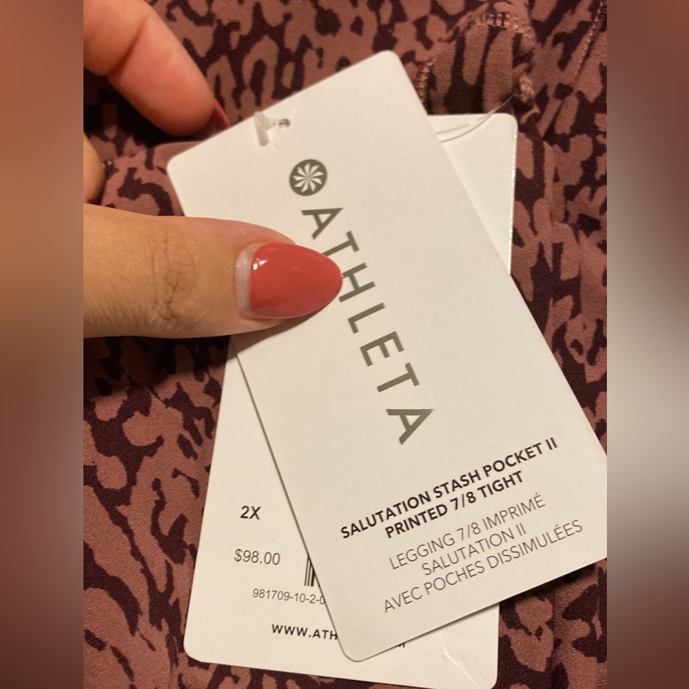 Athleta Salutation Stash Pocket II Printed 7/8 Tight - Picture 4 of 4